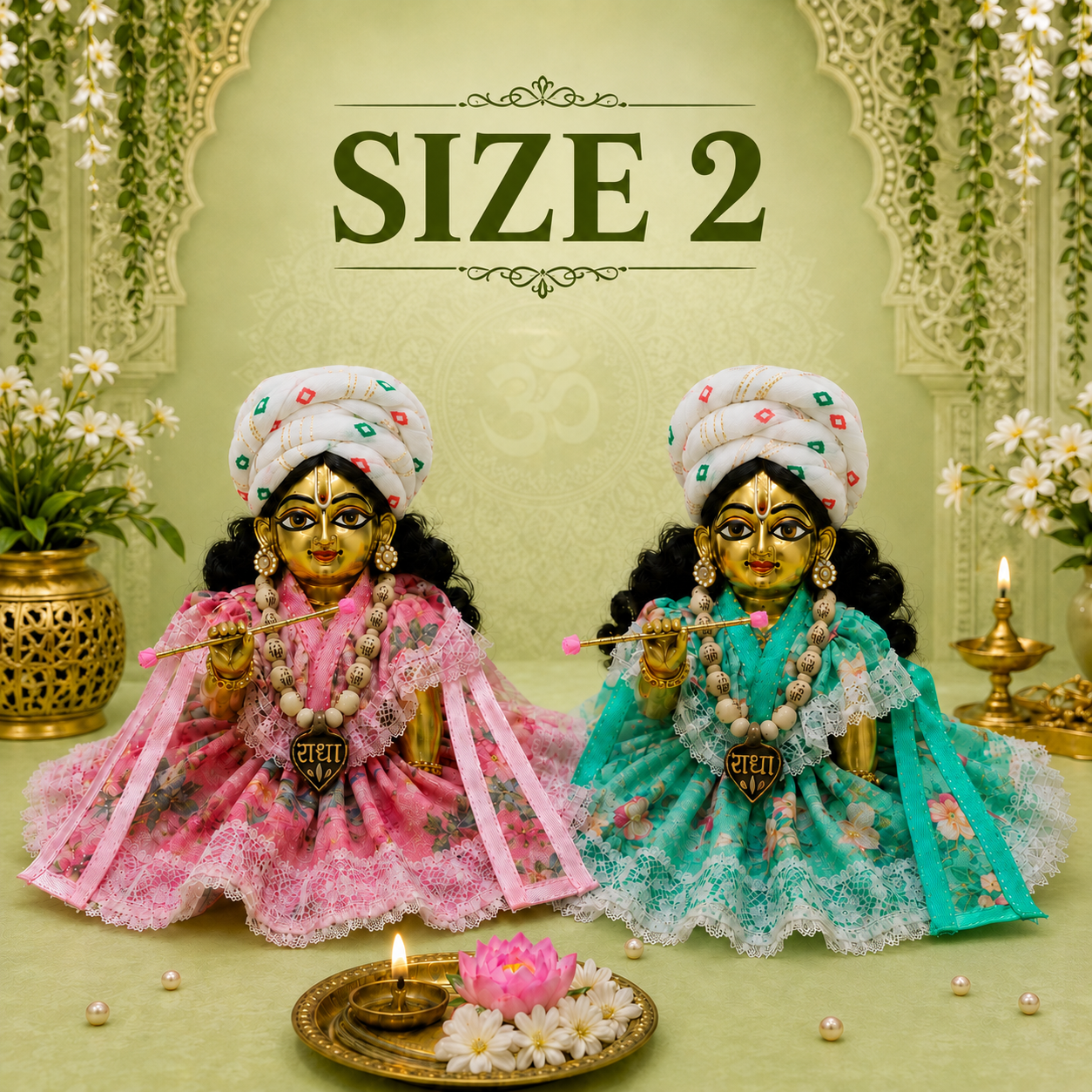 Laddu Gopal 2 Dresses Size 2,with Free Murli & One Tulsi Mala,one Copy